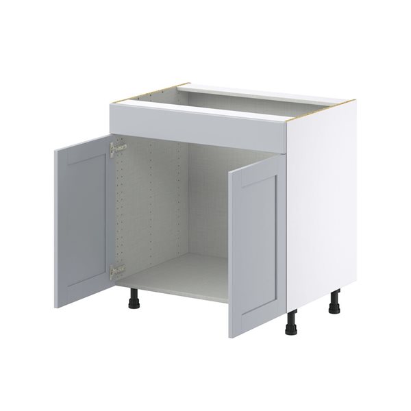 Hugo&Borg Charlesberg 33 x 34.5 x 24.88-in Light Grey Door and Drawer Base Semi-Custom Cabinet