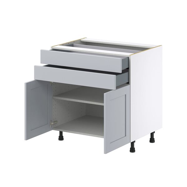 Hugo&Borg Charlesberg 33 x 34.5 x 24.88-in Light Grey Door and Drawer Base Semi-Custom Cabinet