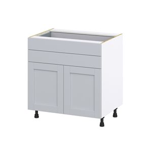 Hugo&Borg Charlesberg 33 x 34.5 x 24.88-in Light Grey Door and Drawer Base Semi-Custom Cabinet