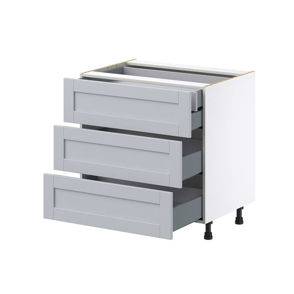 Hugo&Borg Charlesberg 33 x 34.5 x 24.88-in Light Grey Drawer Base Semi-Custom Cabinet