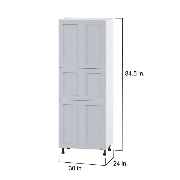 Hugo&Borg Charlesberg 30 x 84.5 x 24.88-in Light Grey Door Pantry Semi-Custom Cabinet