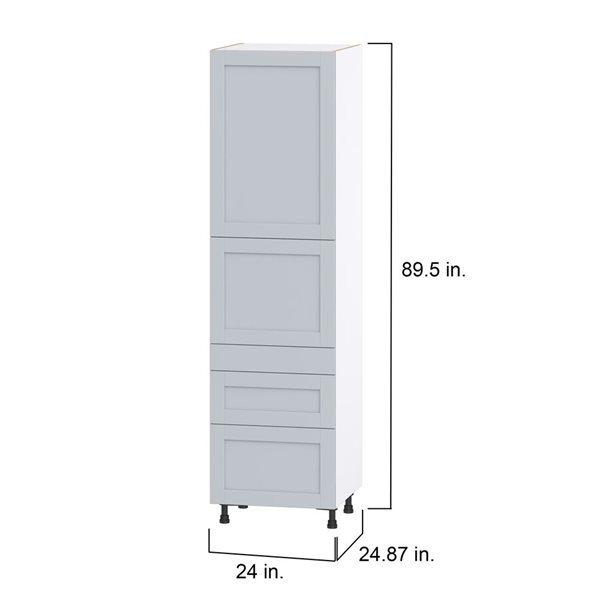 Hugo&Borg Charlesberg 24 x 89.5 x 24.88-in Light Grey Door and Drawer Pantry Semi-Custom Cabinet