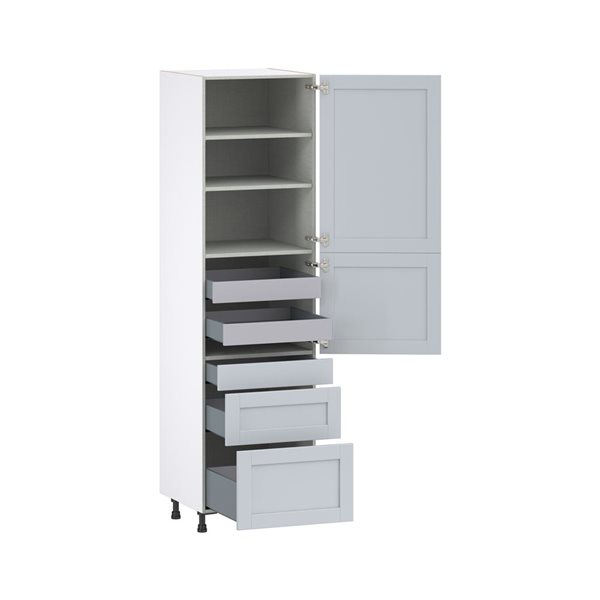 Hugo&Borg Charlesberg 24 x 89.5 x 24.88-in Light Grey Door and Drawer Pantry Semi-Custom Cabinet