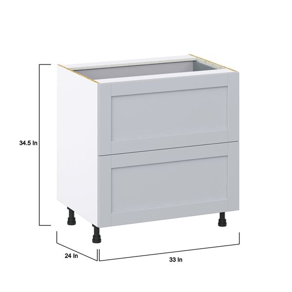 Hugo&Borg Charlesberg 33 x 34.5 x 24.88-in Light Grey Drawer Base Semi-Custom Cabinet