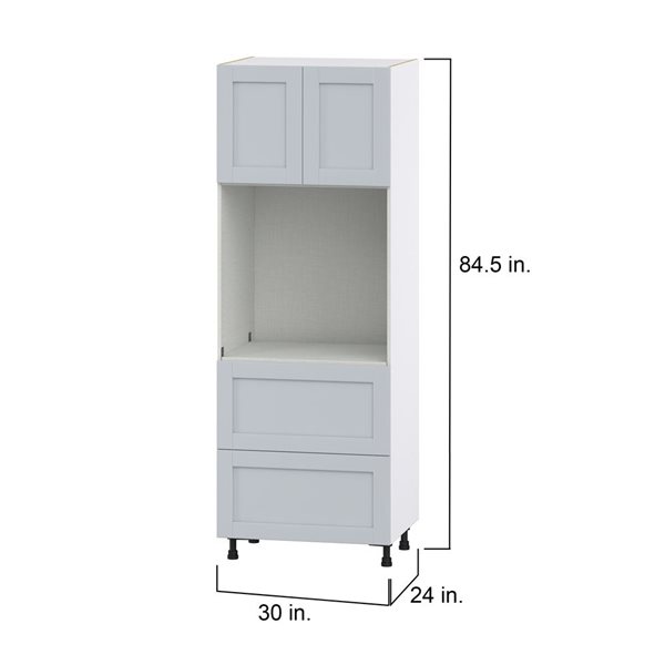 Hugo&Borg Charlesberg 30 x 84.5 x 24.88-in Light Grey Door and Drawer Pantry Semi-Custom Cabinet