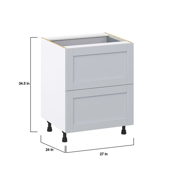 Hugo&Borg Charlesberg 27 x 34.5 x 24.88-in Light Grey Drawer Base Semi-Custom Cabinet