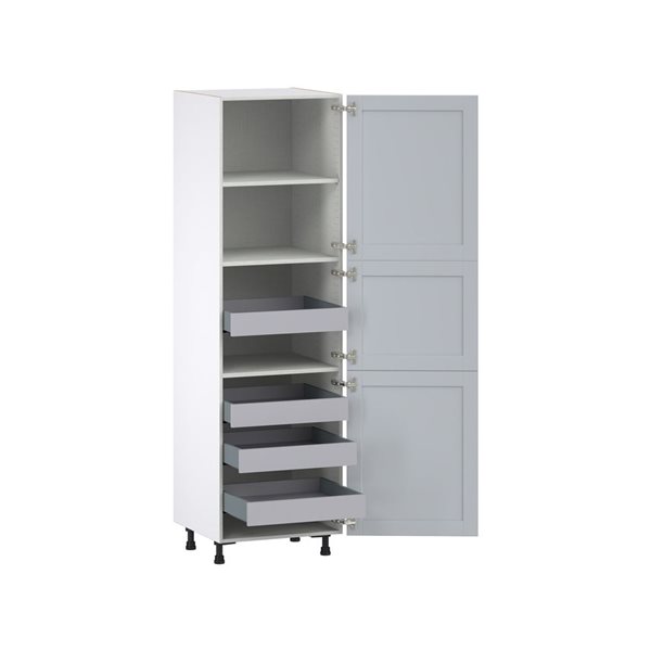 Hugo&Borg Charlesberg 24 x 84.5 x 24.88-in Light Grey Door and Drawer Pantry Semi-Custom Cabinet