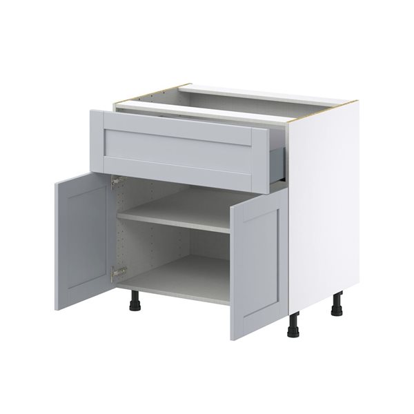 Hugo&Borg Charlesberg 33 x 34.5 x 24.88-in Light Grey Door and Drawer Base Semi-Custom Cabinet