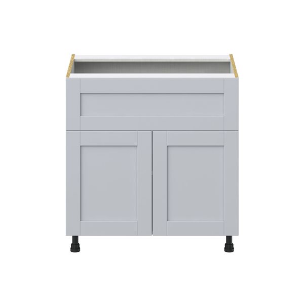 Hugo&Borg Charlesberg 33 x 34.5 x 24.88-in Light Grey Door and Drawer Base Semi-Custom Cabinet