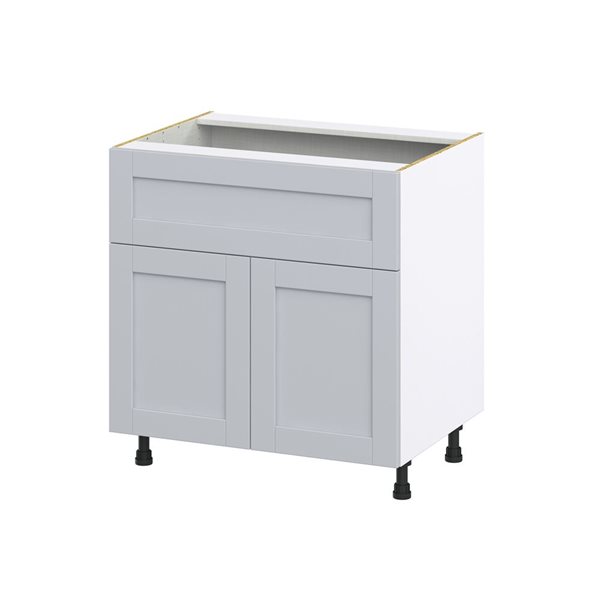 Hugo&Borg Charlesberg 33 x 34.5 x 24.88-in Light Grey Door and Drawer Base Semi-Custom Cabinet