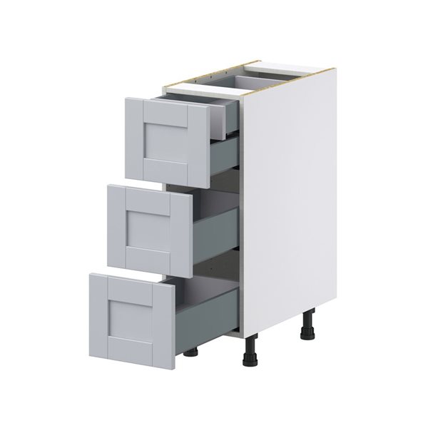 Hugo&Borg Charlesberg 12 x 34.5 x 24.88-in Light Grey Drawer Base Semi-Custom Cabinet