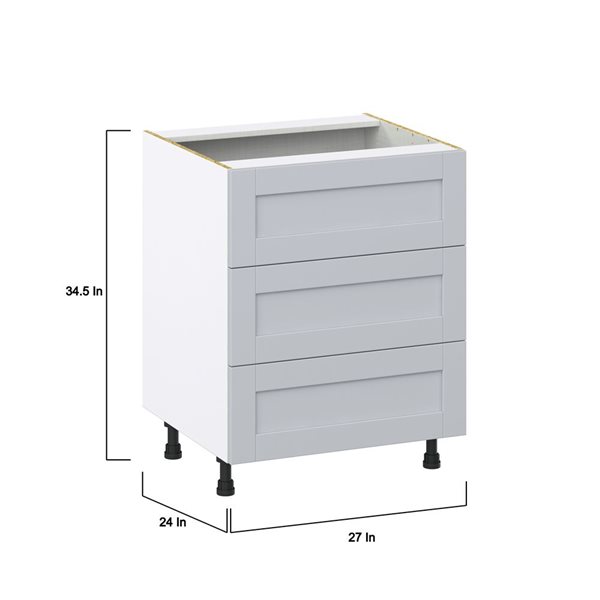 Hugo&Borg Charlesberg 27 x 34.5 x 24.88-in Light Grey Drawer Base Semi-Custom Cabinet