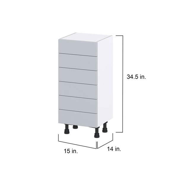 Hugo&Borg Charlesberg 15 x 34.5 x 14.88-in Light Grey Drawer Base Semi-Custom Cabinet