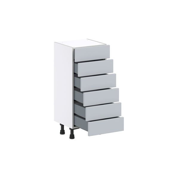 Hugo&Borg Charlesberg 15 x 34.5 x 14.88-in Light Grey Drawer Base Semi-Custom Cabinet