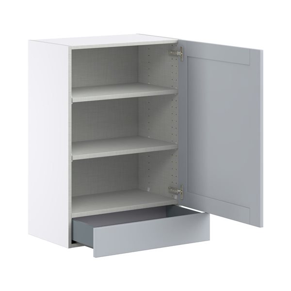 Hugo&Borg Charlesberg 24 x 35 x 14.88-in Light Grey Door and Drawer Wall Semi-Custom Cabinet