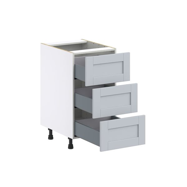 Hugo&Borg Charlesberg 18 x 34.5 x 24.88-in Light Grey Drawer Base Semi-Custom Cabinet