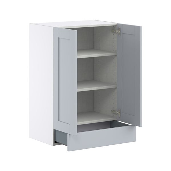 Hugo&Borg Charlesberg 24 x 35 x 14.88-in Light Grey Door and Drawer Wall Semi-Custom Cabinet