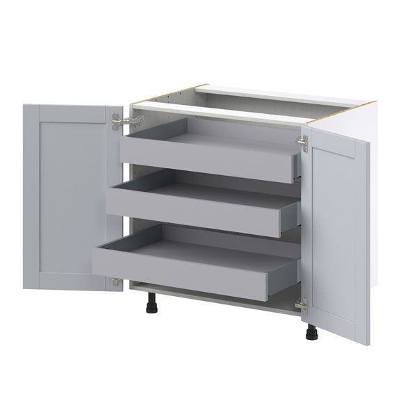 Hugo&Borg Charlesberg 33 x 34.5 x 24.88-in Light Grey Door and Drawer Base Semi-Custom Cabinet