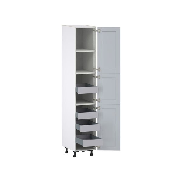 Hugo&Borg Charlesberg 15 x 84.5 x 24.88-in Light Grey Door and Drawer Pantry Semi-Custom Cabinet