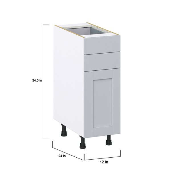 Hugo&Borg Charlesberg 12 x 34.5 x 24.88-in Light Grey Door and Drawer Base Semi-Custom Cabinet