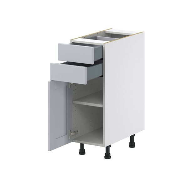 Hugo&Borg Charlesberg 12 x 34.5 x 24.88-in Light Grey Door and Drawer Base Semi-Custom Cabinet