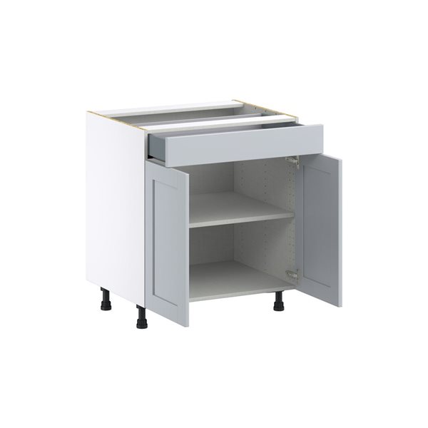 Hugo&Borg Charlesberg 30 x 34.5 x 24.88-in Light Grey Door and Drawer Base Semi-Custom Cabinet