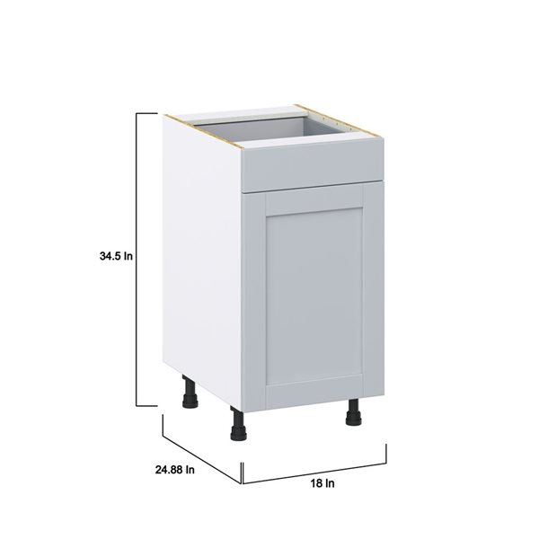 Hugo&Borg Charlesberg 18 x 34.5 x 25.88-in Light Grey Drawer Base Semi-Custom Cabinet