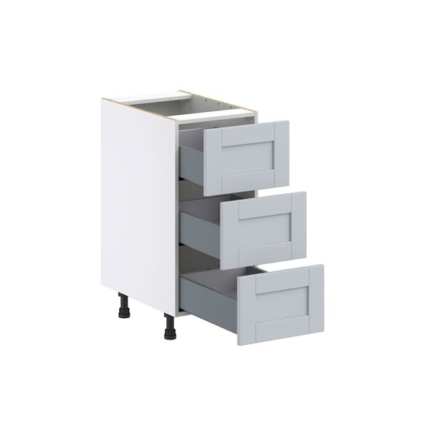 Hugo&Borg Charlesberg 15 x 34.5 x 24.88-in Light Grey Drawer Base Semi-Custom Cabinet