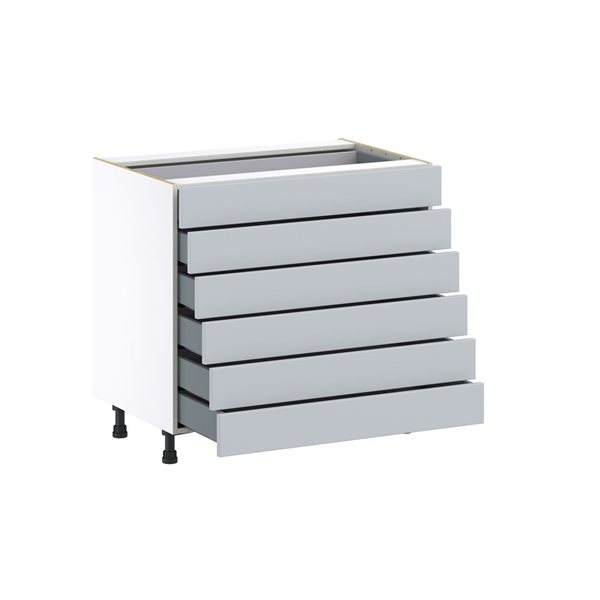 Hugo&Borg Charlesberg 36 x 34.5 x 24.88-in Light Grey Drawer Base Semi-Custom Cabinet