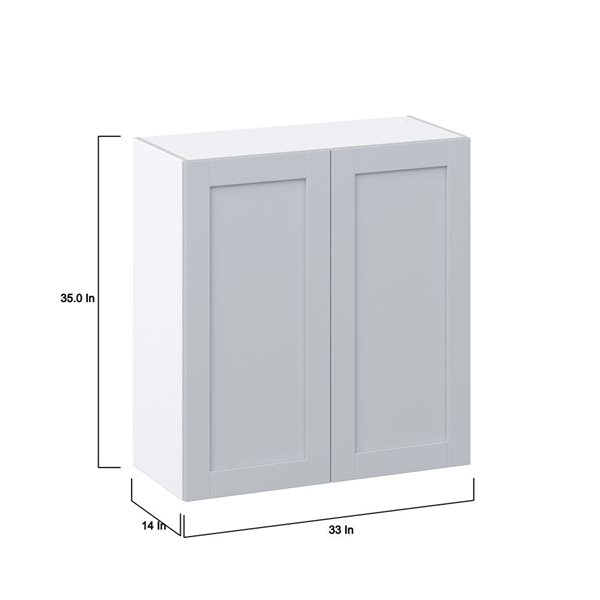 Hugo&Borg Charlesberg 33 x 35 x 14.88-in Light Grey Door Wall Semi-Custom Cabinet