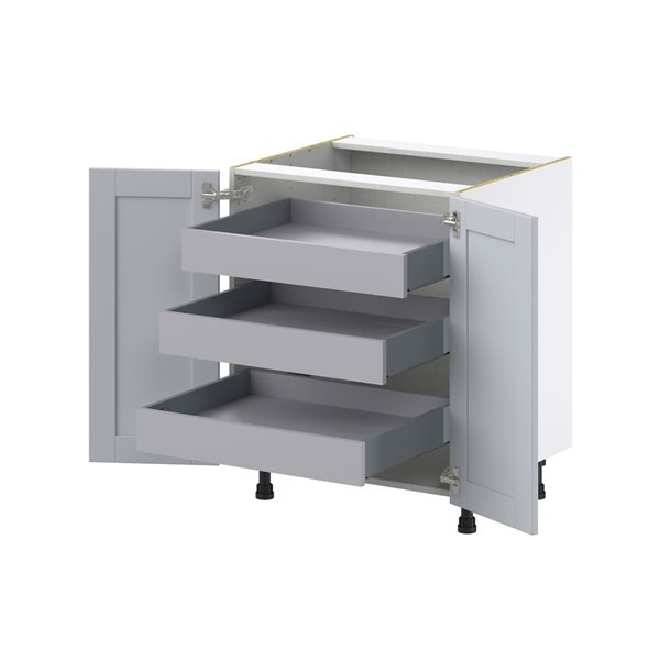 Hugo&Borg Charlesberg 27 x 34.5 x 24.88-in Light Grey Door and Drawer Base Semi-Custom Cabinet