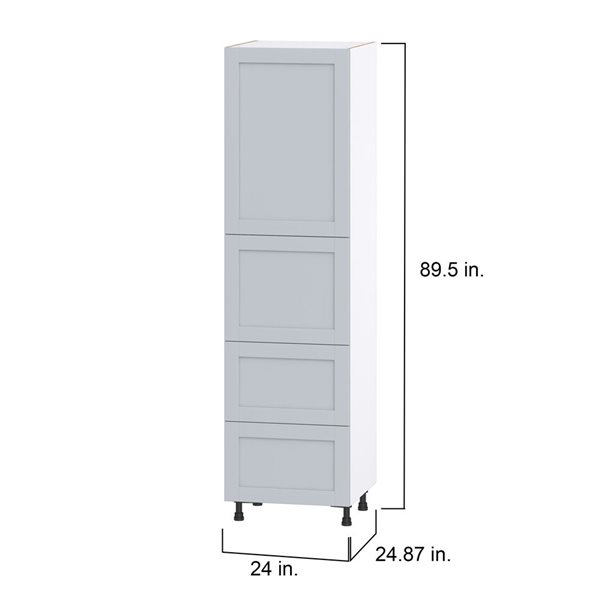 Hugo&Borg Charlesberg 24 x 89.5 x 24.88-in Light Grey Door and Drawer Pantry Semi-Custom Cabinet