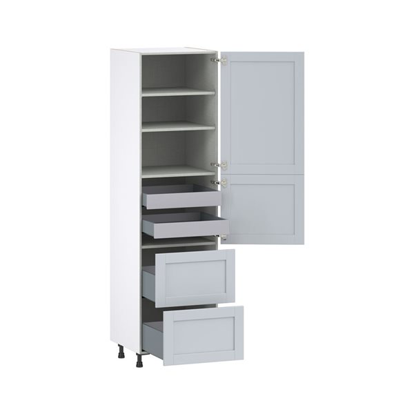 Hugo&Borg Charlesberg 24 x 89.5 x 24.88-in Light Grey Door and Drawer Pantry Semi-Custom Cabinet