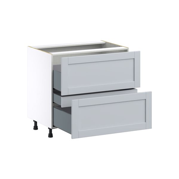 Hugo&Borg Charlesberg 36 x 34.5 x 24.88-in Light Grey Drawer Base Semi-Custom Cabinet