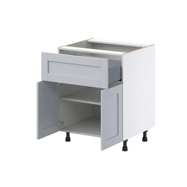 Hugo&Borg Charlesberg 27 x 34.5 x 24.88-in Light Grey Door and Drawer Base Semi-Custom Cabinet