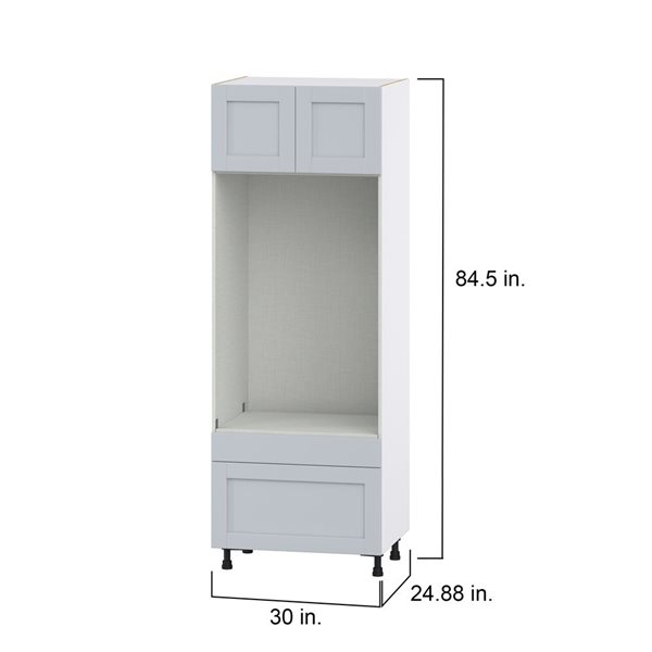 Hugo&Borg Charlesberg 30 x 84.5 x 24.88-in Light Grey Door and Drawer Pantry Semi-Custom Cabinet