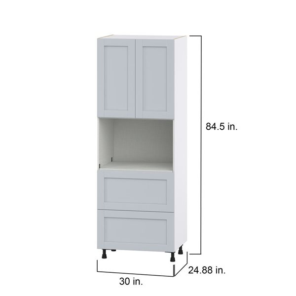 Hugo&Borg Charlesberg 30 x 84.5 x 24.88-in Light Grey Door and Drawer Pantry Semi-Custom Cabinet