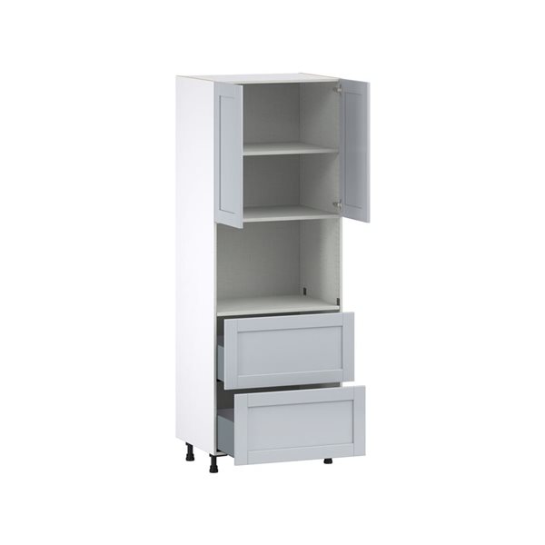 Hugo&Borg Charlesberg 30 x 84.5 x 24.88-in Light Grey Door and Drawer Pantry Semi-Custom Cabinet