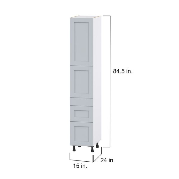 Hugo&Borg Charlesberg 15 x 84.5 x 24.88-in Light Grey Door and Drawer Pantry Semi-Custom Cabinet