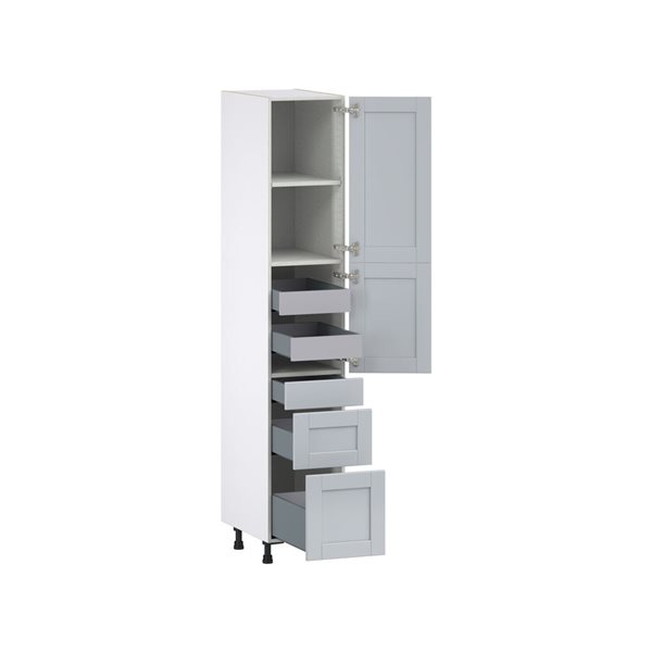 Hugo&Borg Charlesberg 15 x 84.5 x 24.88-in Light Grey Door and Drawer Pantry Semi-Custom Cabinet