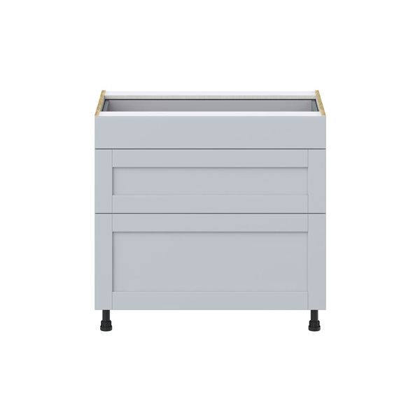 Hugo&Borg Charlesberg 36 x 34.5 x 24.88-in Light Grey Drawer Base Semi-Custom Cabinet