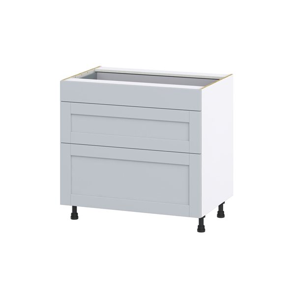 Hugo&Borg Charlesberg 36 x 34.5 x 24.88-in Light Grey Drawer Base Semi-Custom Cabinet