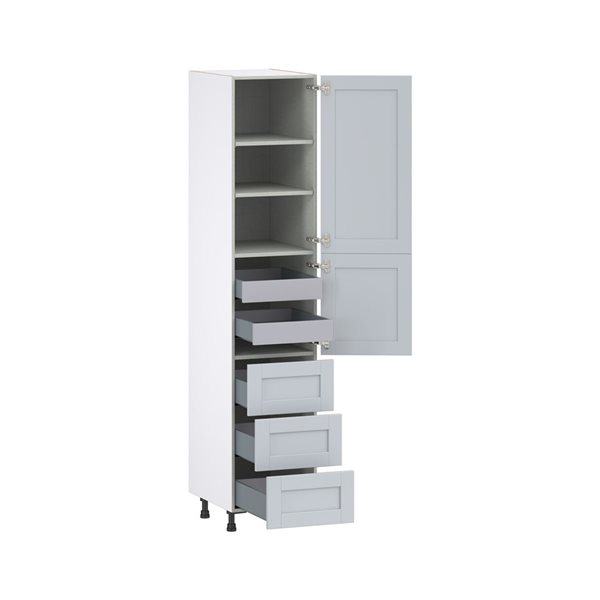 Hugo&Borg Charlesberg 18 x 89.5 x 24.88-in Light Grey Door and Drawer Pantry Semi-Custom Cabinet