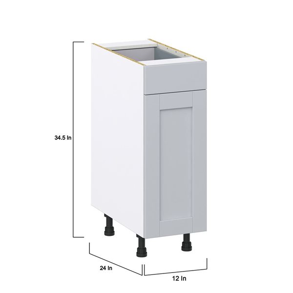 Hugo&Borg Charlesberg 12 x 34.5 x 24.88-in Light Grey Door and Drawer Base Semi-Custom Cabinet