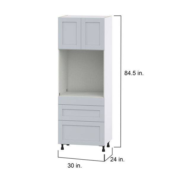 Hugo&Borg Charlesberg 30 x 84.5 x 24.88-in Light Grey Door and Drawer Pantry Semi-Custom Cabinet