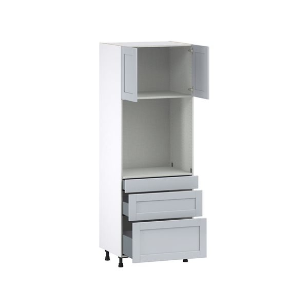 Hugo&Borg Charlesberg 30 x 84.5 x 24.88-in Light Grey Door and Drawer Pantry Semi-Custom Cabinet