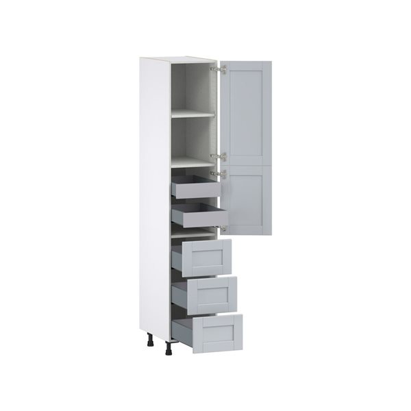 Hugo&Borg Charlesberg 15 x 84.5 x 24.88-in Light Grey Door and Drawer Pantry Semi-Custom Cabinet