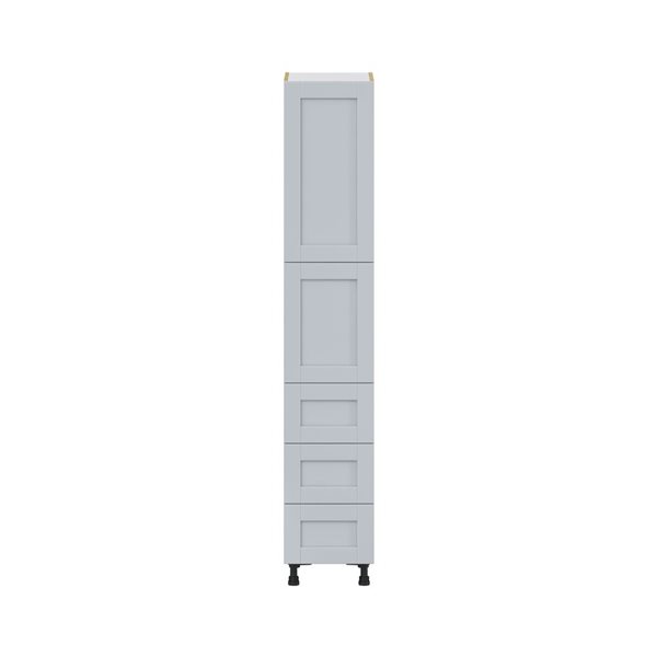 Hugo&Borg Charlesberg 15 x 84.5 x 24.88-in Light Grey Door and Drawer Pantry Semi-Custom Cabinet