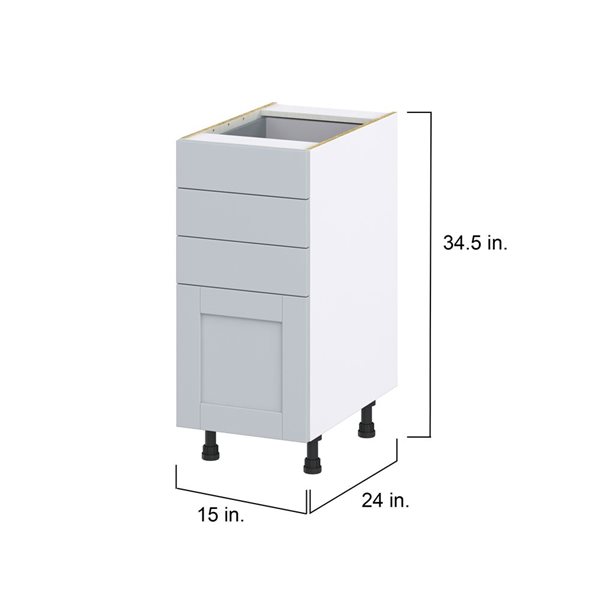 Hugo&Borg Charlesberg 15 x 34.5 x 24.88-in Light Grey Drawer Base Semi-Custom Cabinet