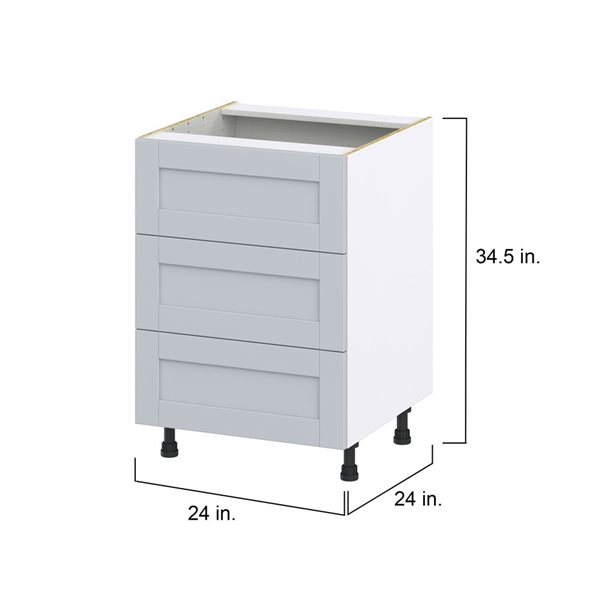 Hugo&Borg Charlesberg 24 x 34.5 x 24.88-in Light Grey Drawer Base Semi-Custom Cabinet